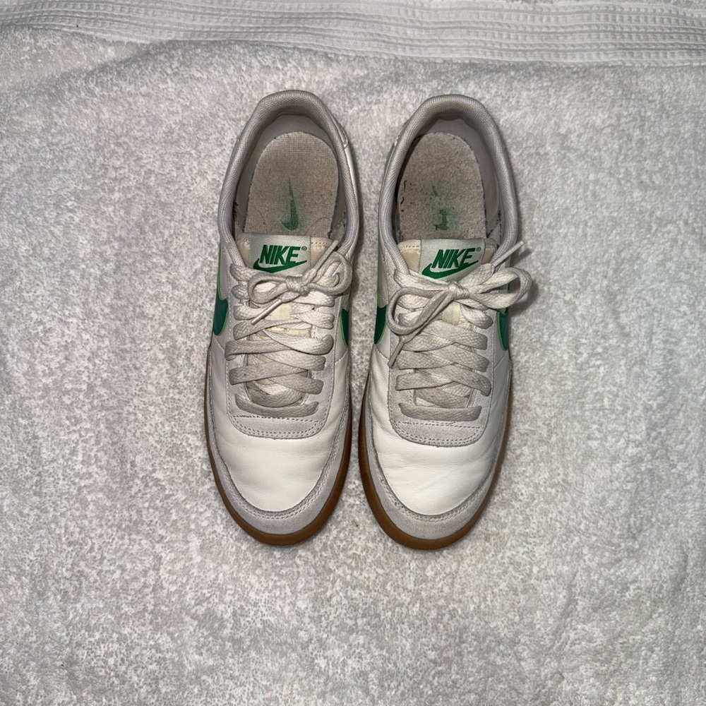 Nike White and Green Athletic Shoes
